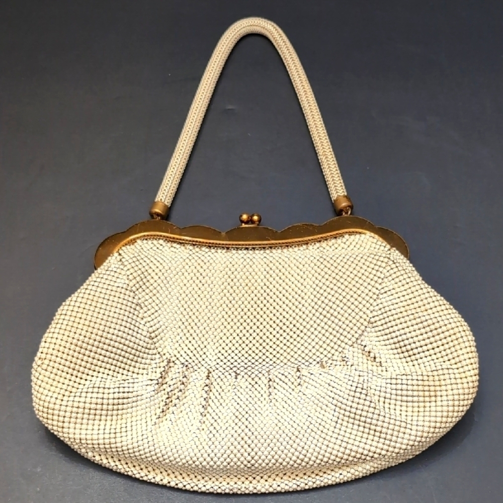 Vintage Whiting & Davis Ivory Mesh Evening Purse.